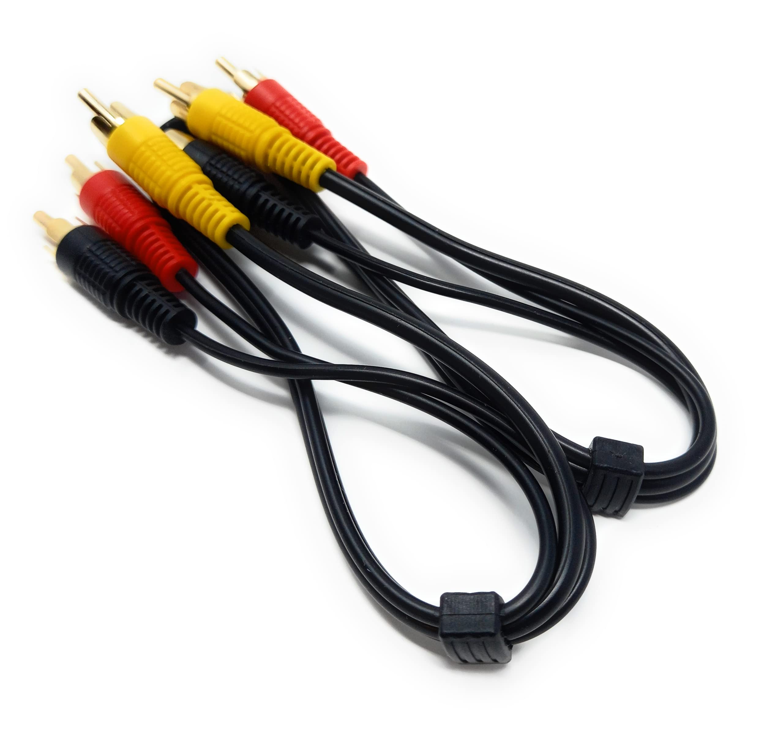 DRUT 3 RCA to 3 RCA Phono Male Plug Triple Jack Cable AV Audio Video Composite Lead