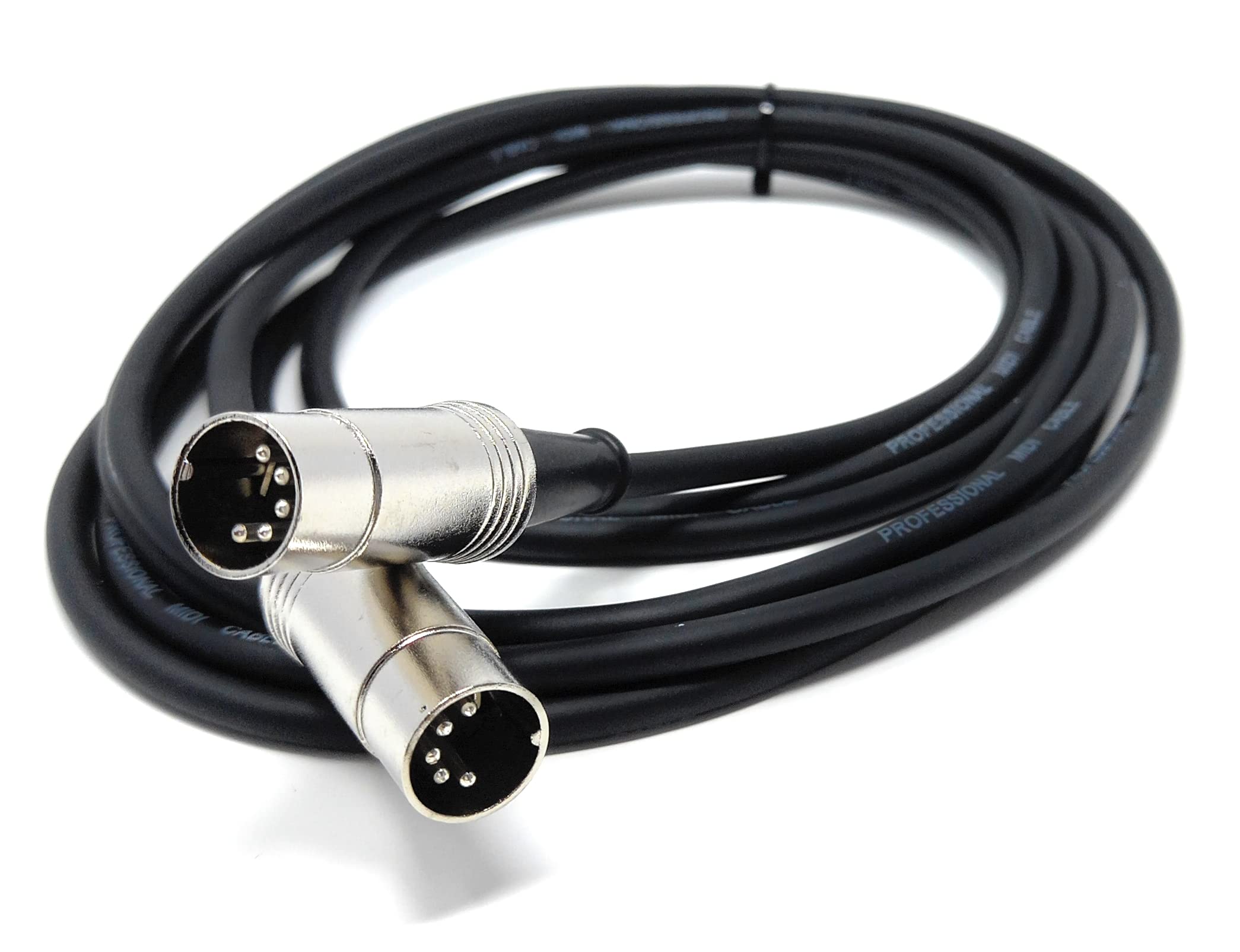 DRUT MIDI Male to Male Lead 5 pin DIN Shielded Flexible for Computer, Synth, Keyboard, Effects, Music Instruments Audio Cable