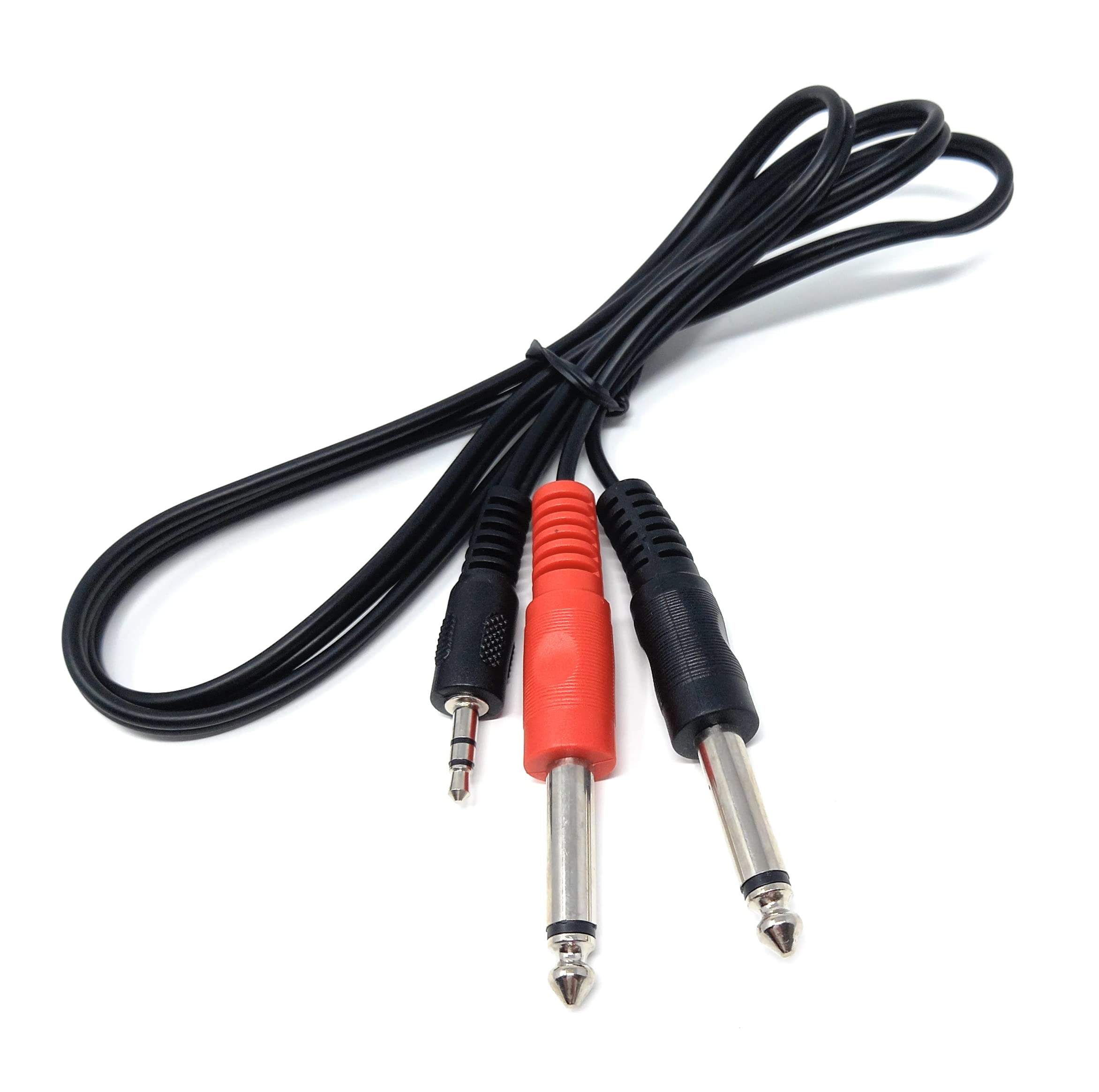 DRUT Stereo 3.5mm Jack to 2 x 6.35mm Mono Jacks, Y Cable Lead create description