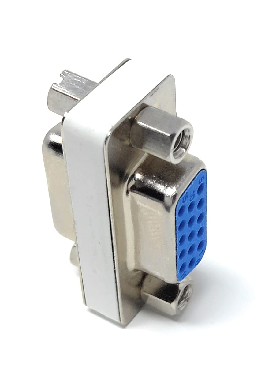 DRUT VGA Socket to Socket HD15 SVGA Gender Changer Cable Adapter Coupler, Female to Female, All Pins Connected