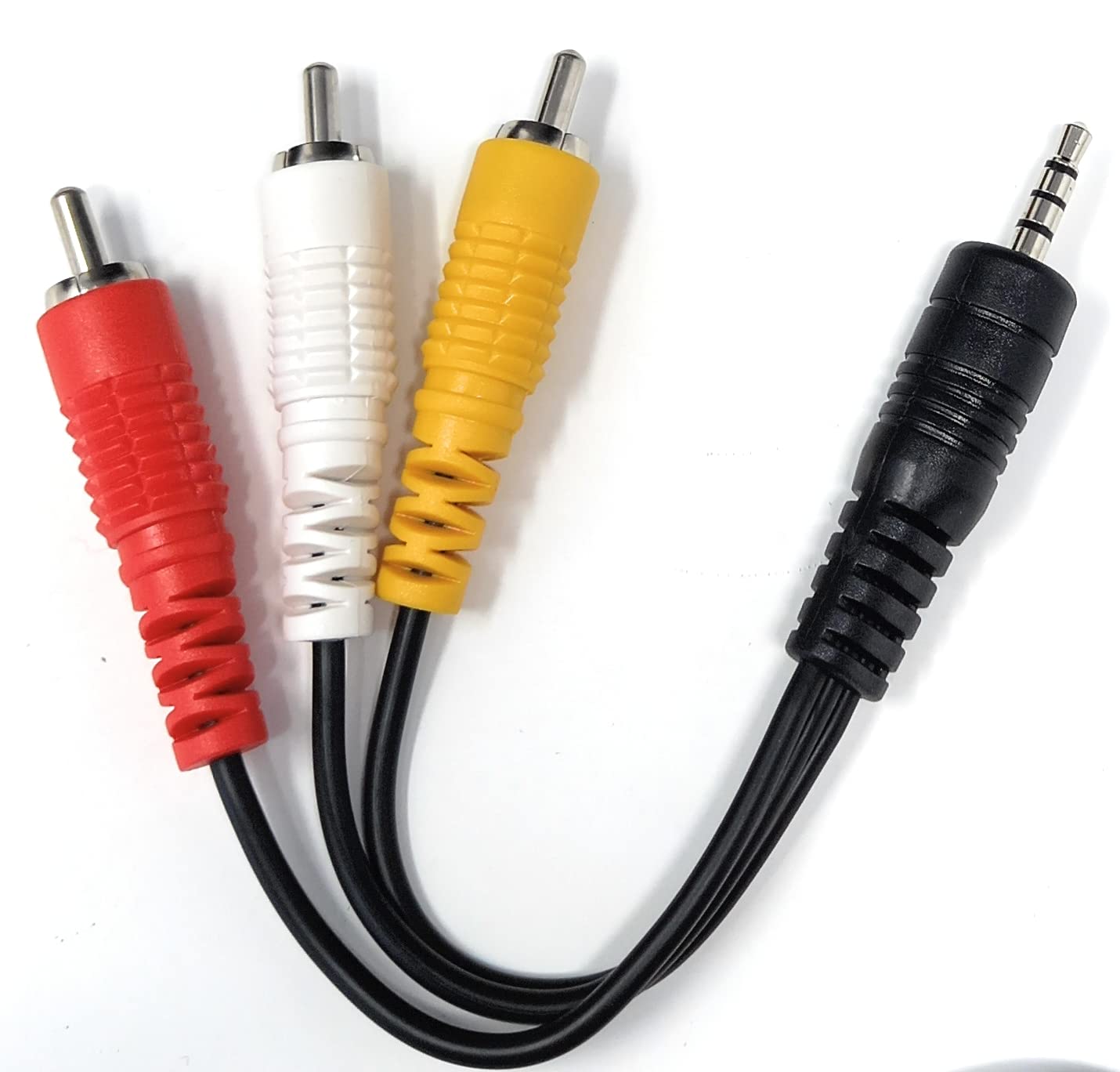 DRUT 3.5mm 4 Pole Jack Plug to 3 x RCA Phono Composite Audio Video AV AUX Lead Cable