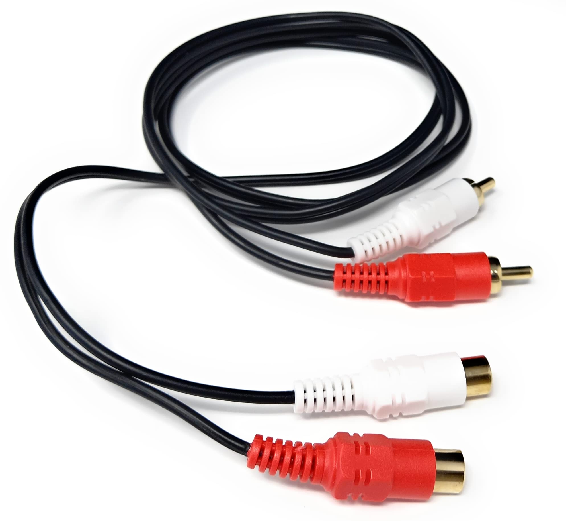 DRUT Twin 2 x RCA to RCA Phono Audio Extension Lead Male to Female Cable