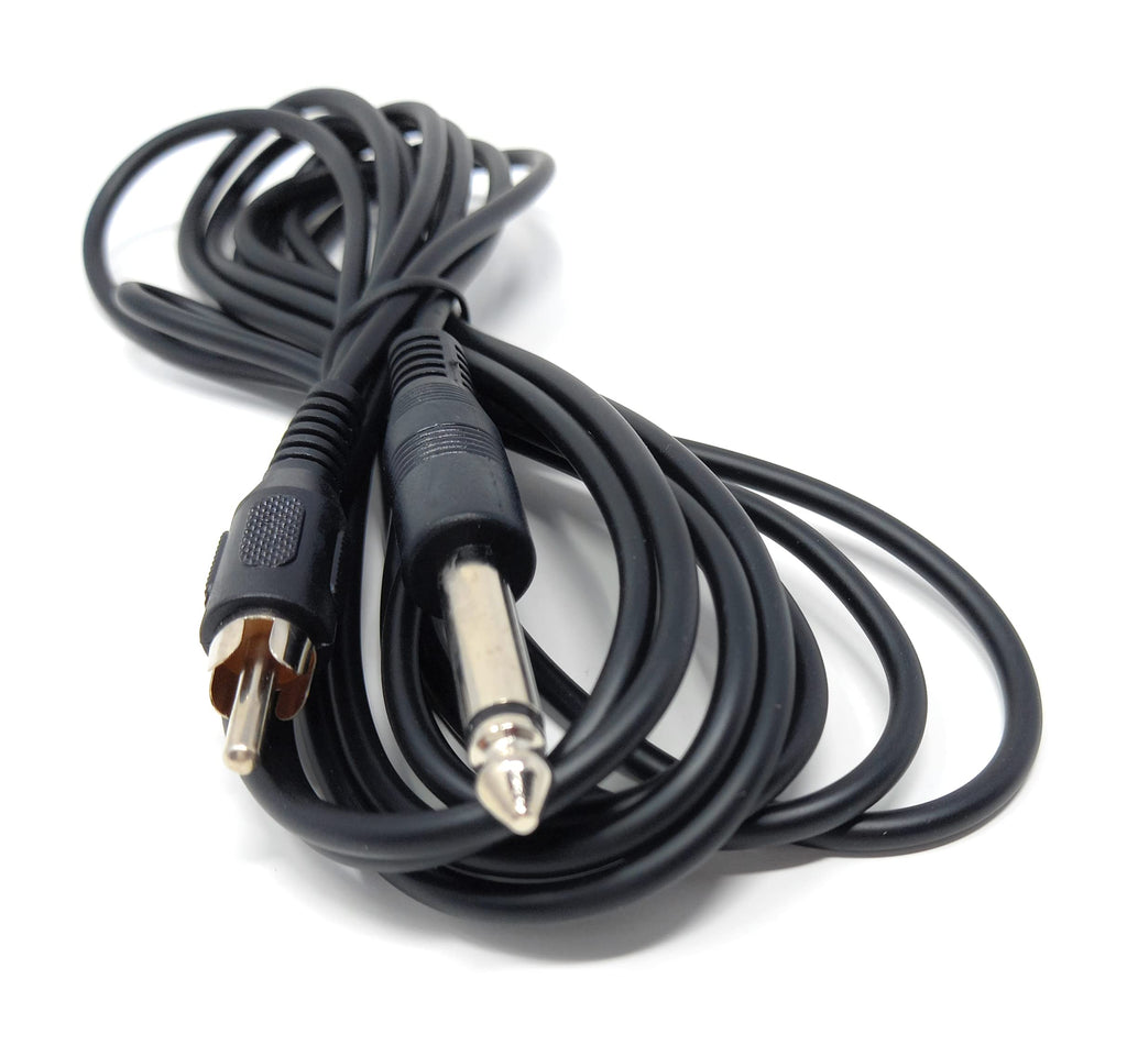DRUT 6.35mm (1/4") Mono Jack Plug to RCA Phono Plug Audio Male to Male Lead Cable