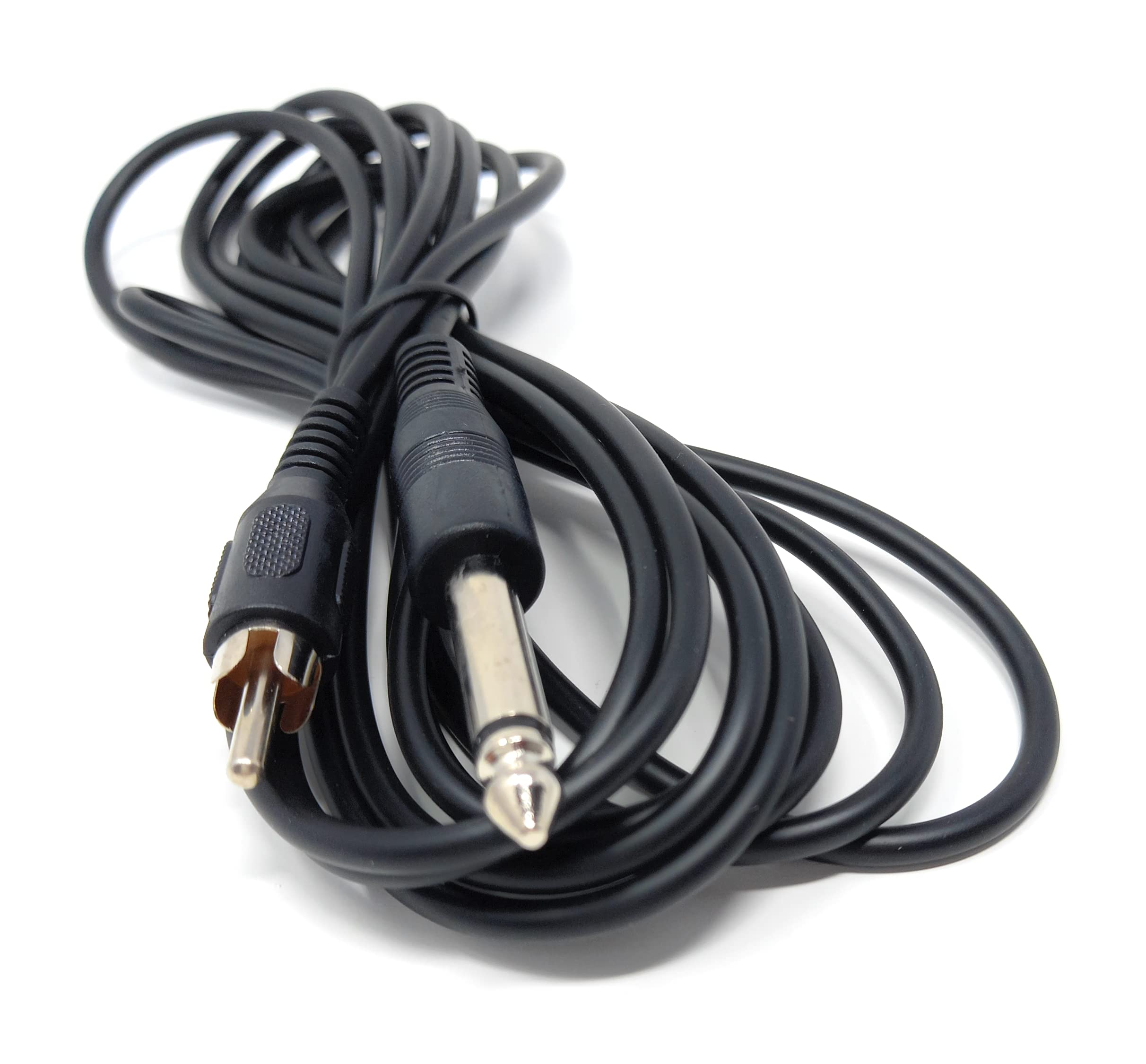 DRUT 6.35mm (1/4") Mono Jack Plug to RCA Phono Plug Audio Male to Male Lead Cable