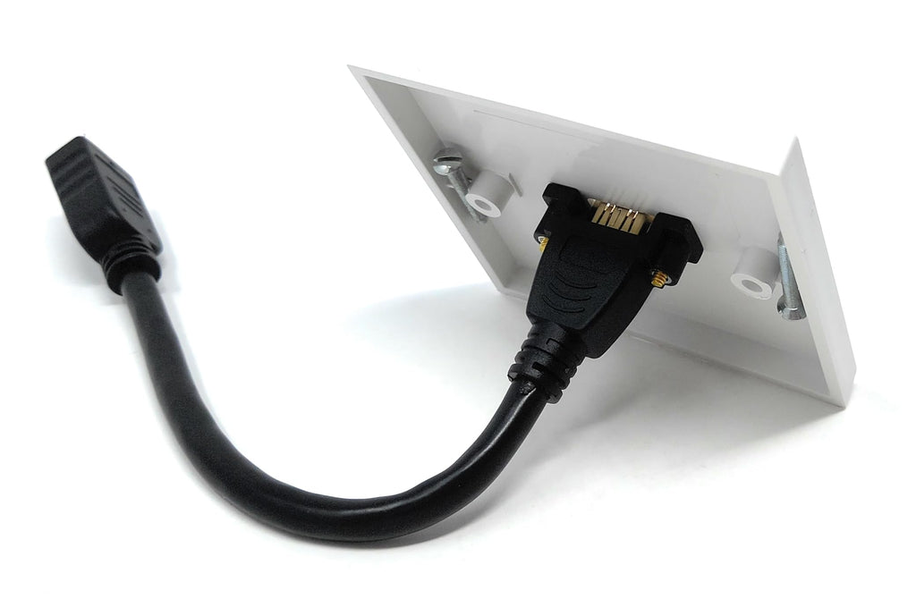 DRUT HDMI 2.0 4K Wall Plate Faceplate With 15cm Pigtail Extension Cable, Single Gang