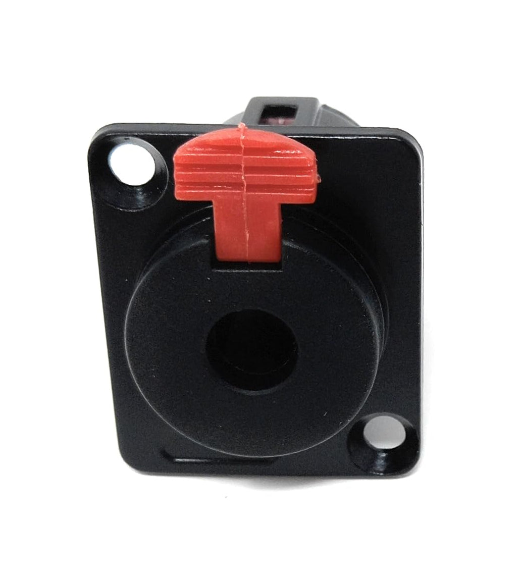 D-Series Panel Mount 6.35mm Audio Jack Socket Module, Chassis Mount Stereo TRS Connector with Solder Terminals, Guitar and Audio Rack Compatible