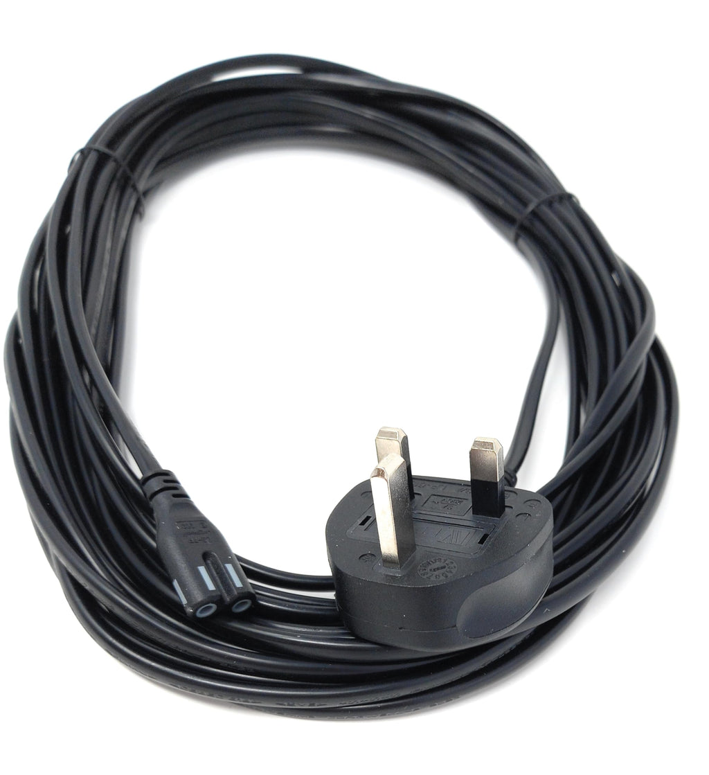 UK Power Cable 3A Fused Plug to C7 Figure-8 Lead – Compatible with PS5, PS4, Xbox, Laptops, Smart TVs, DVD Players, and Chargers