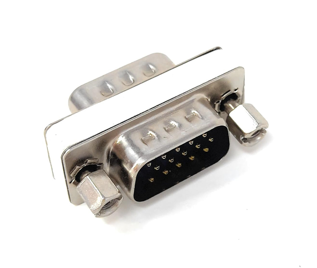 DRUT VGA Male to Male HD15 SVGA Gender Changer Adapter, Monitor Cable Coupler, All Pins Connected, for PC, Laptop, Projector, Display Equipment