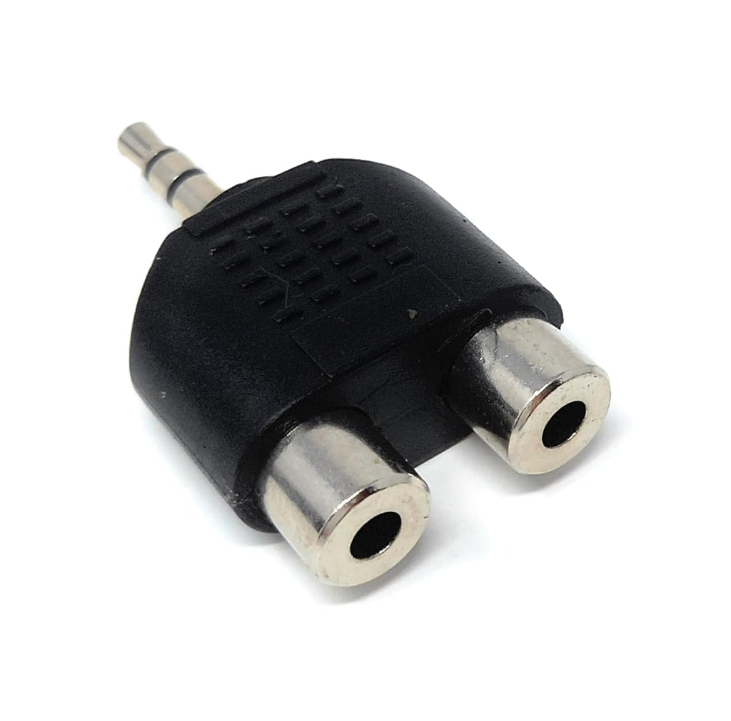 DRUT 3.5mm Stereo Jack Plug to Twin RCA Phono Mono Splitter or Combiner Audio Adapter