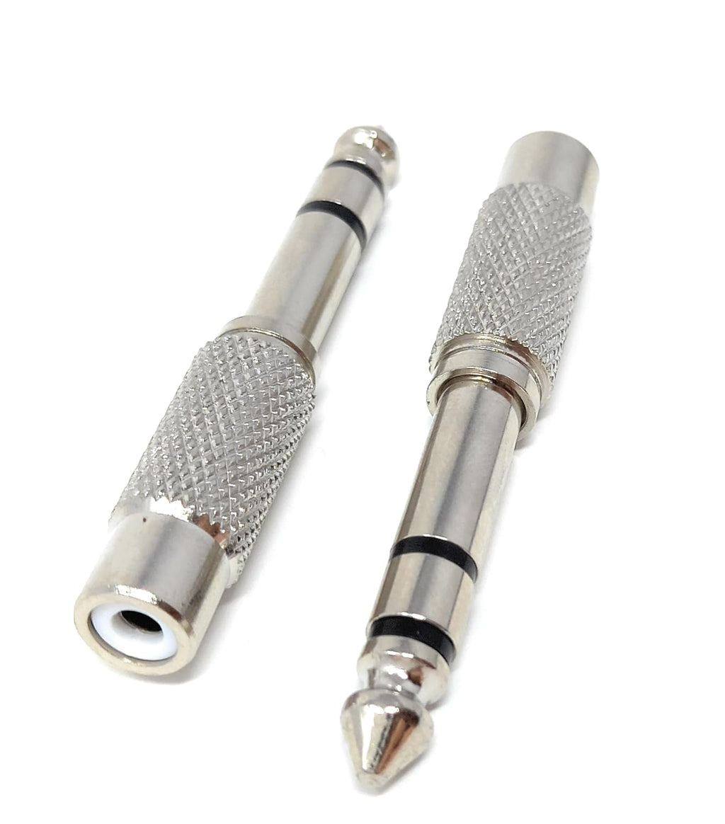 DRUT 6.35mm Stereo Jack to RCA Phono Socket Cable Adapter