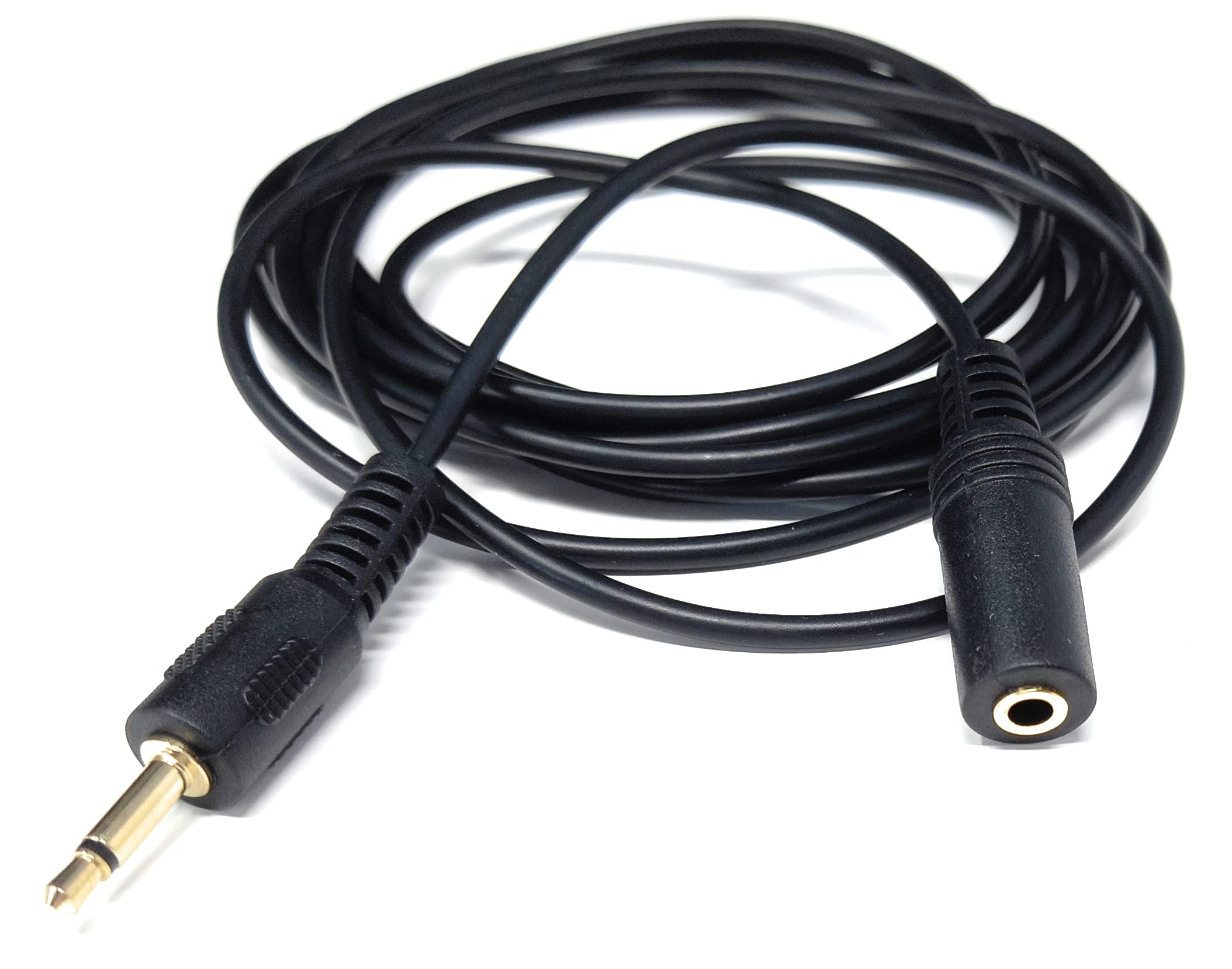 3.5mm Mono Jack to 3.5mm Socket Extension Cable Gold Connectors, Male Plug to Female Socket