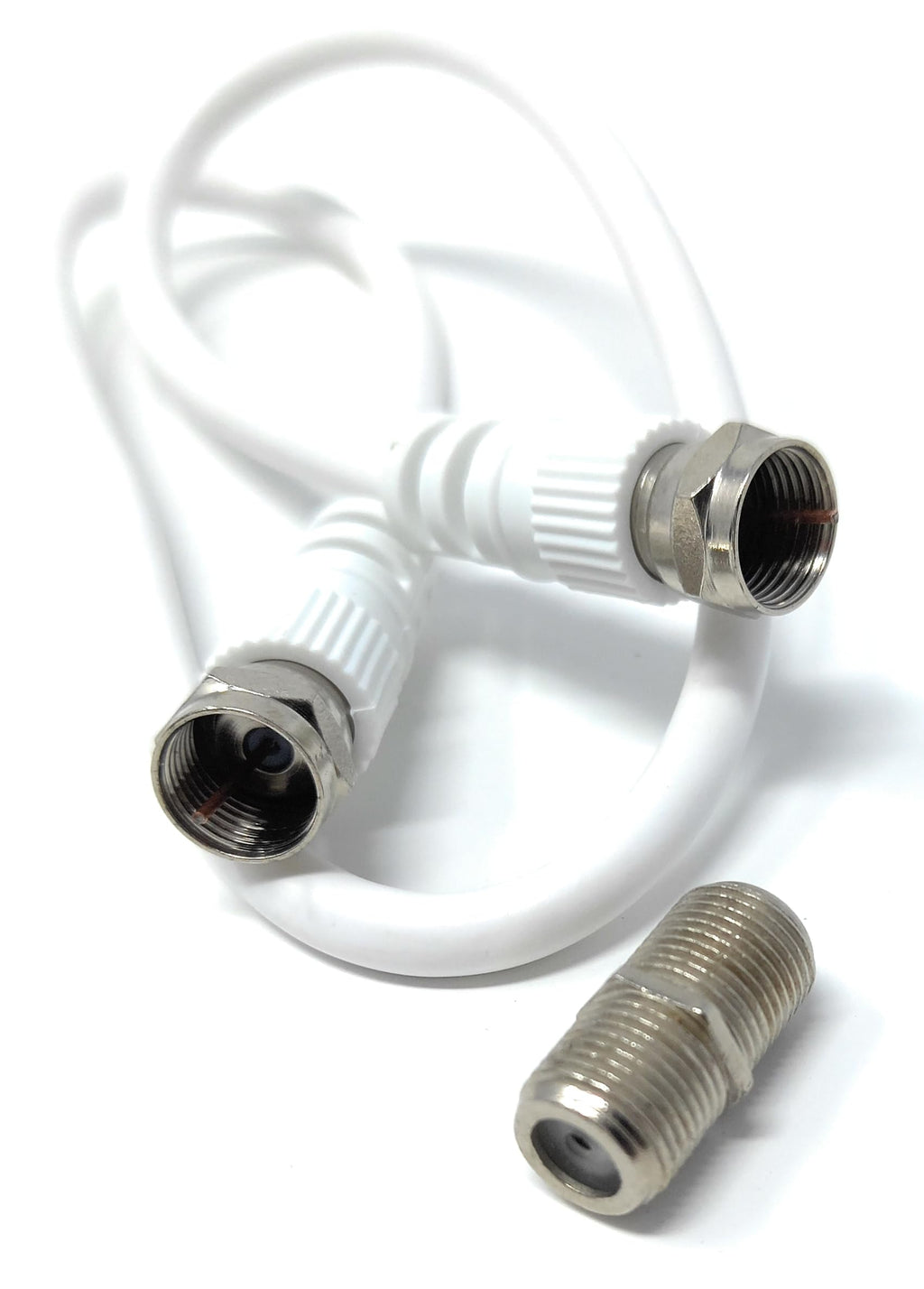 DRUT F-Type Connector TV RG6 Cable With (F-Type Female Coupler) Compatible With STB, Dish TV, Satellite, Antenna Coax Cable Lead