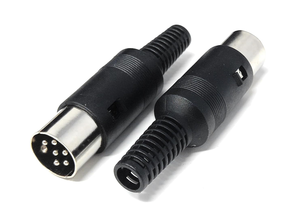 DRUT 6-Pin Mini DIN Plug Connector – Solder Connection with Tinned Contacts for Audio & Video DIY Adapter Projects