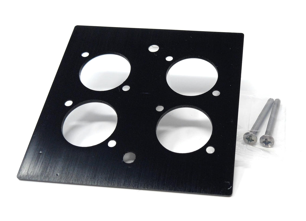 Brushed Aluminium Wall Plate, 86x86mm, D-Series Hole, Compatible with Neutrik, HDMI, USB, RJ45, BNC, RCA, XLR Wall Faceplates