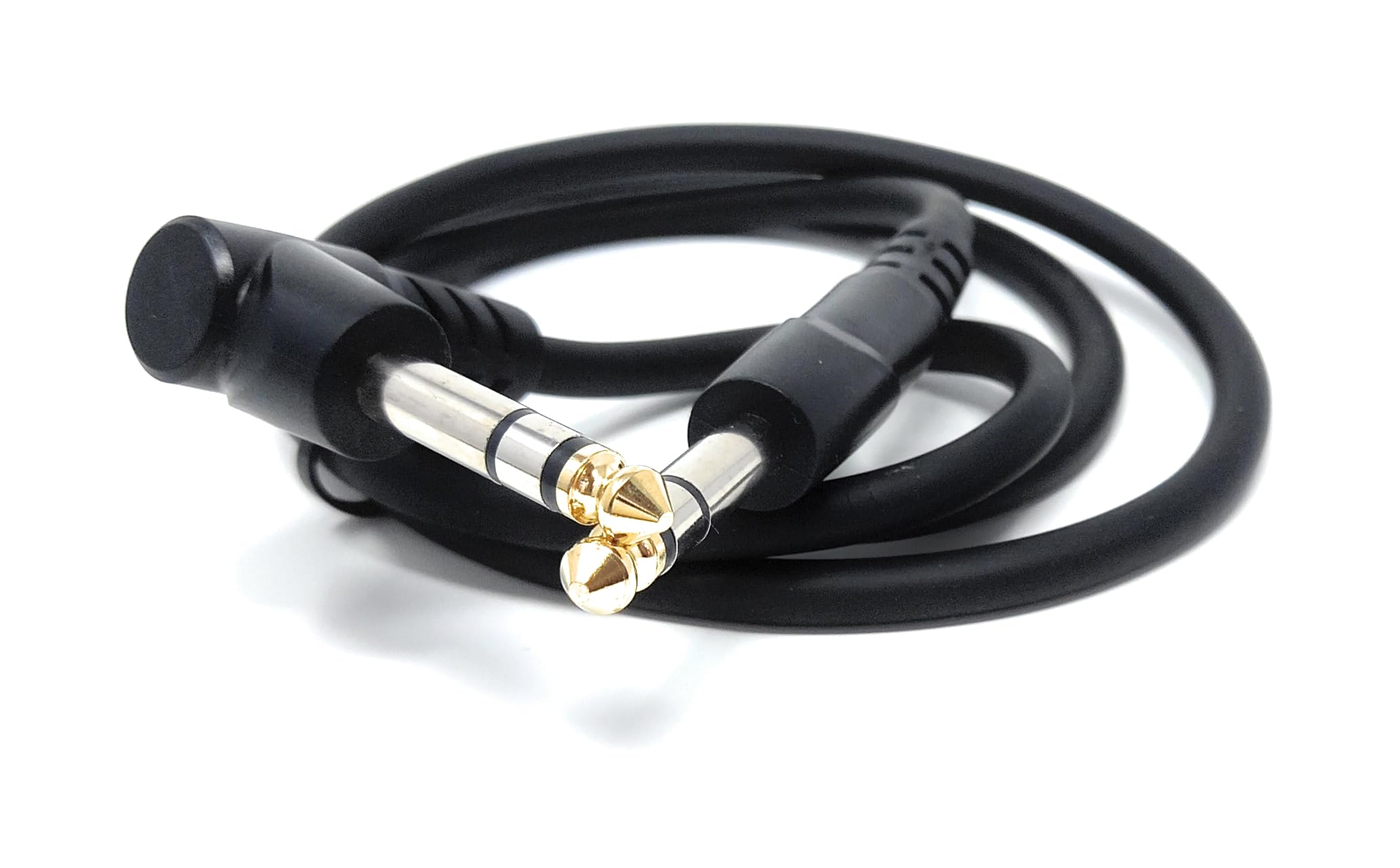 DRUT 6.35mm 1/4" Stereo TRS Male Jack to Right Angled Male Jack, Audio, Music Instrument, Flexible Cable Lead