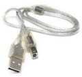 DRUT 1m USB A to B 2.0 24AWG High Speed Cable Lead for Printer, Scanner, Music Instrument 3.3ft Clear