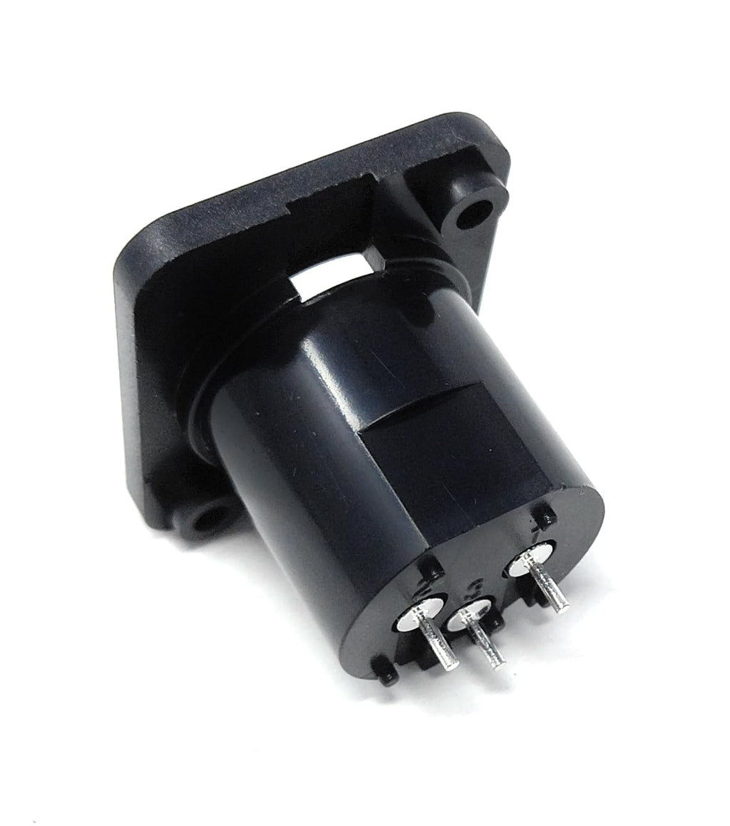 DRUT 3-Pin XLR Male Chassis Mount Socket – Plastic Panel Jack for Audio, Microphone, Studio, DJ Mixer and Speaker Connections, Solder Terminals