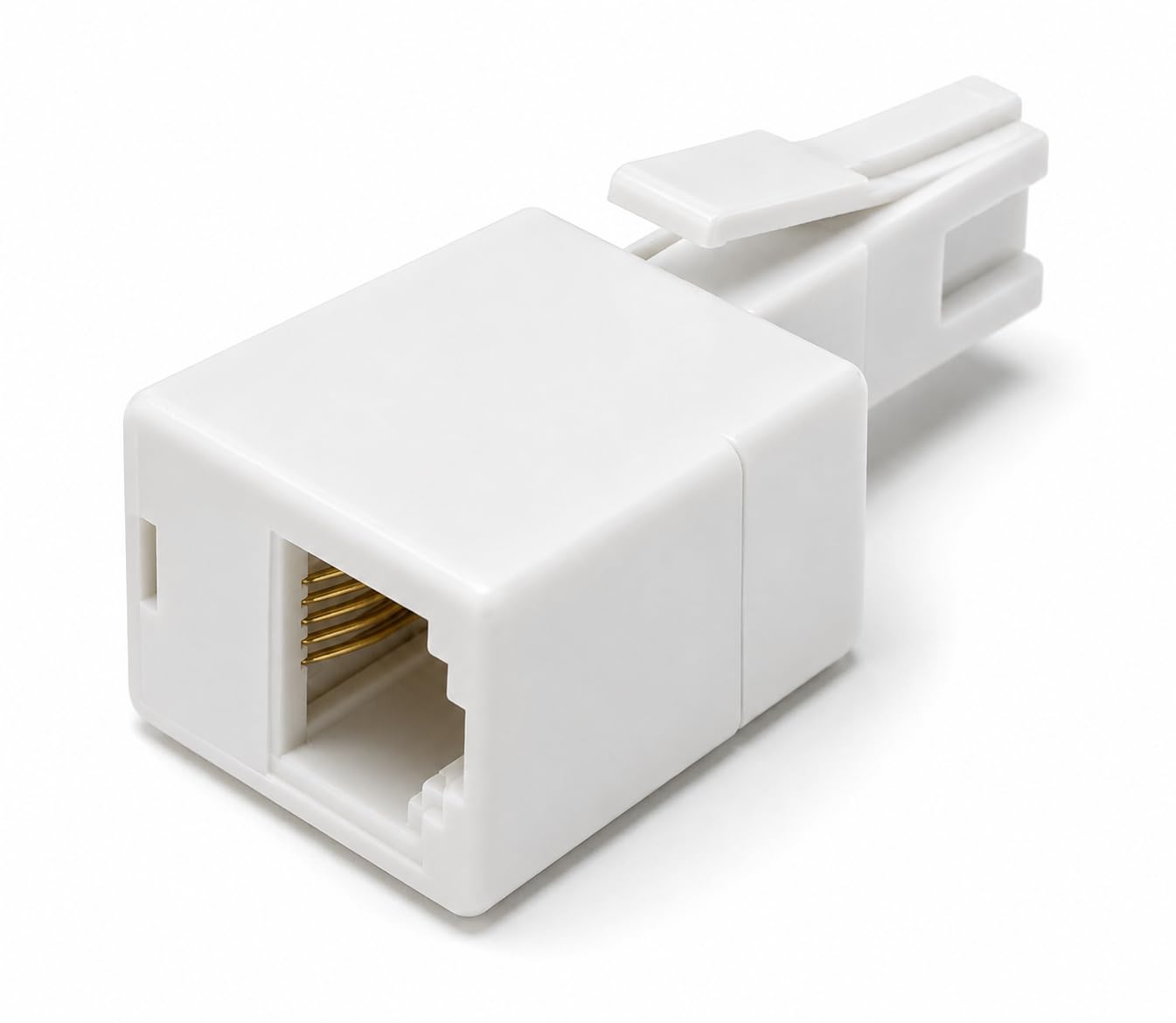 DRUT BT to RJ11 Socket, Telephone Line Adapter, 6P4C, 4 Wire Converter for BT UK Landline Phone, Modem Extender