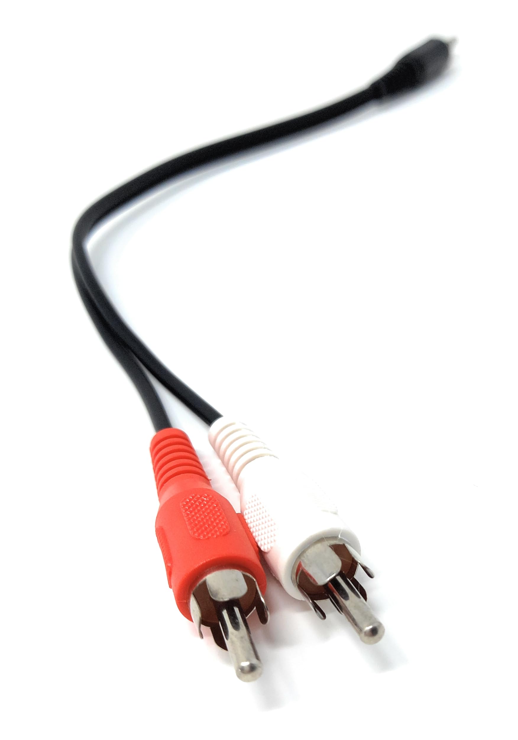 DRUT 3.5mm Stereo AUX Jack to 2 x RCA Phono Stereo Audio Cable Lead, Nickel Connectors