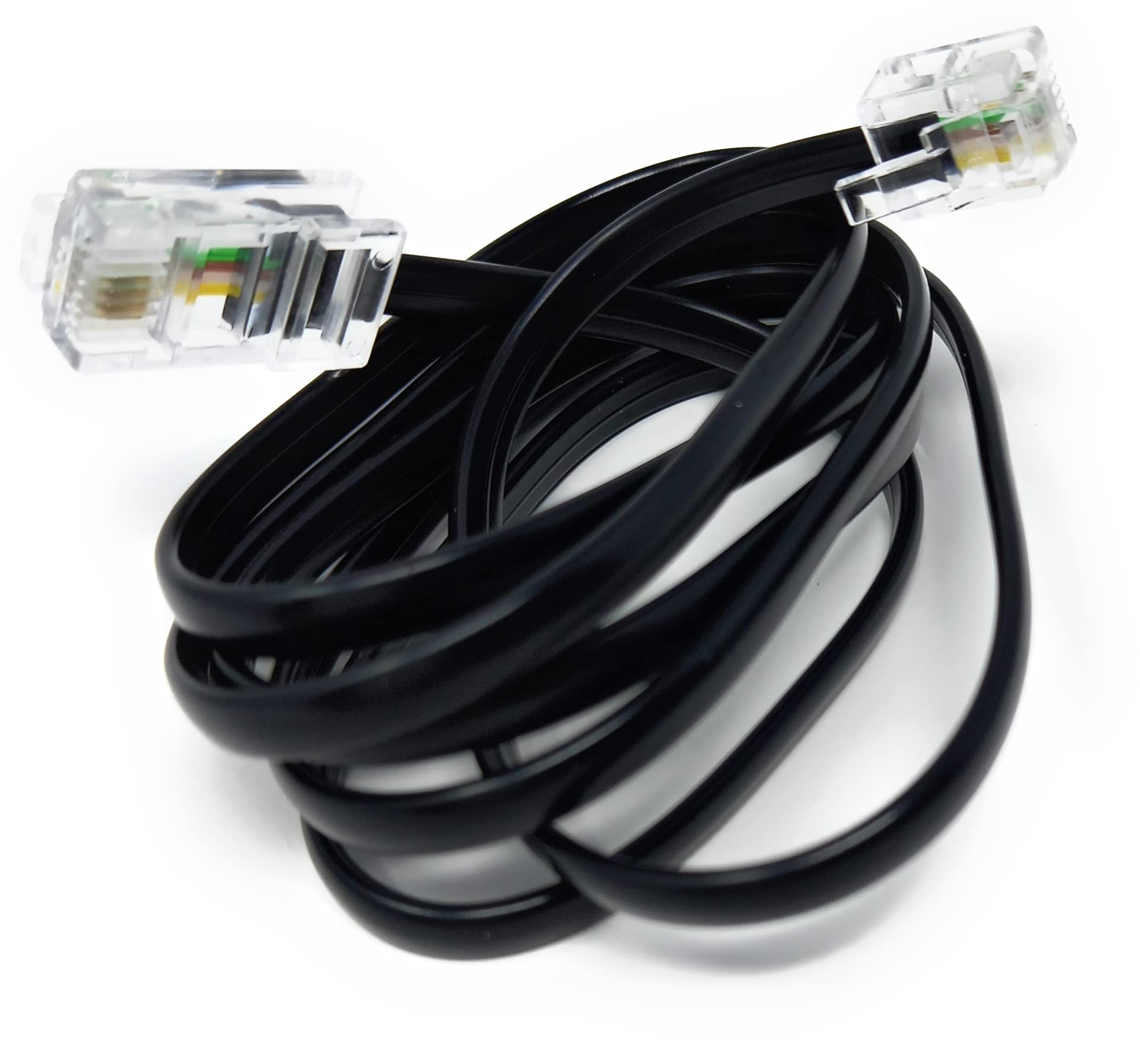 DRUT Flat RJ11 to RJ45 Male to Male 4 wire Broadband, Modem Cable Lead