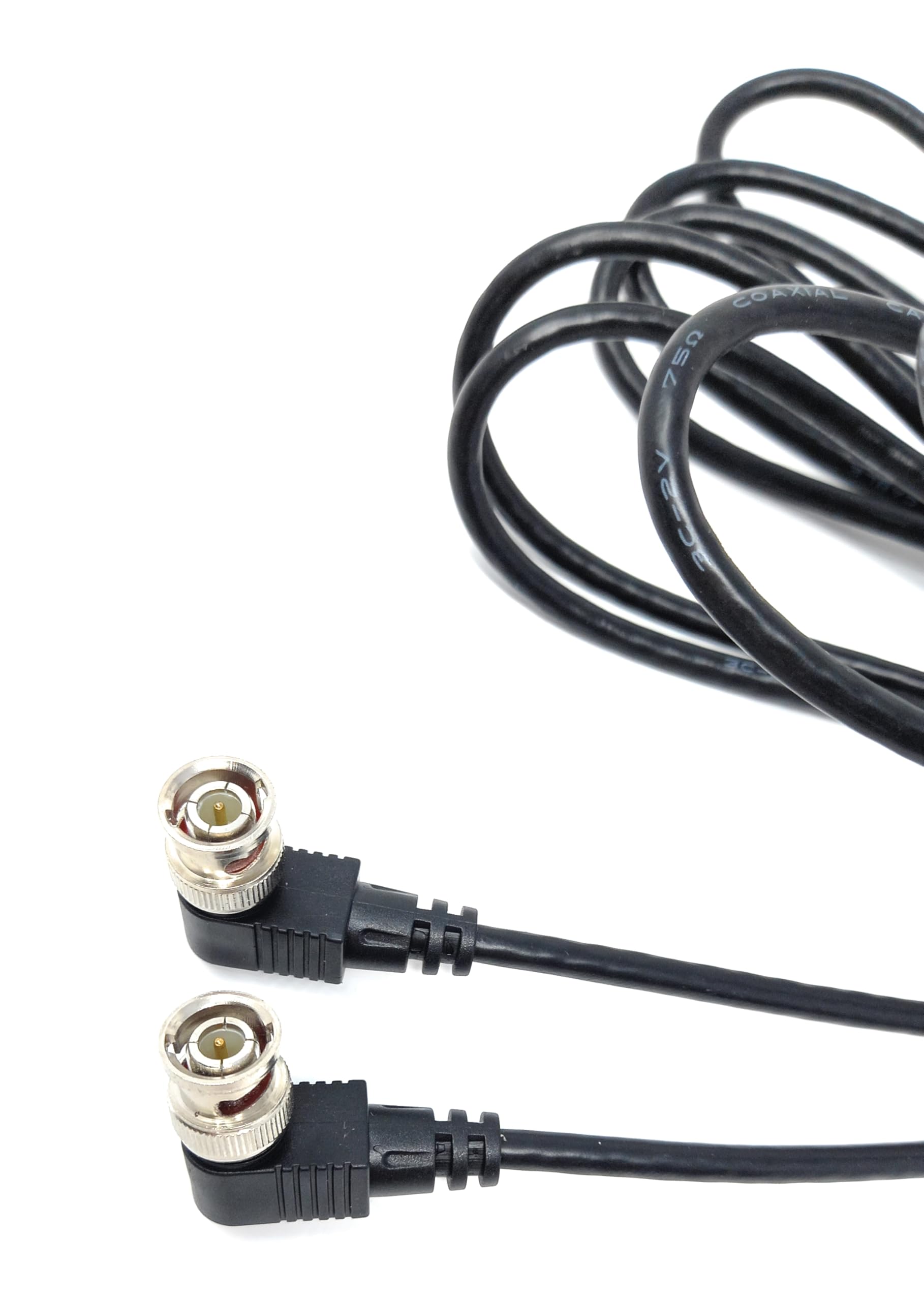 DRUT BNC Male to Male Right Angle Coaxial HD Video Audio Cable RG59 75ohm for CCTV, Camera Monitor, Radio Antenna Lead