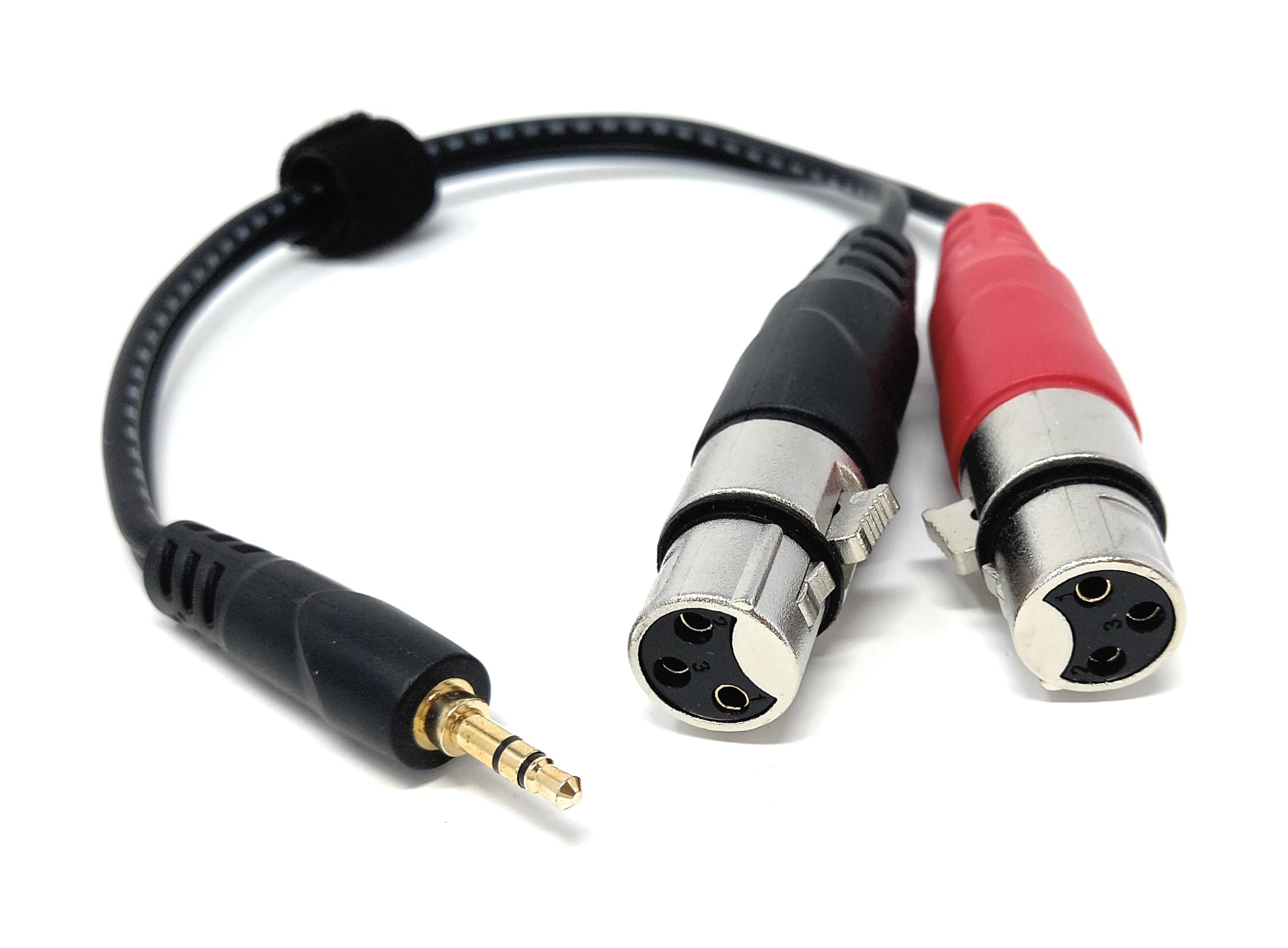 DRUT 3.5mm Stereo Jack to 2 x XLR Female Cable – Audio Splitter Lead for Microphones, Mixers, Speakers, DJ, Studio and Recording Equipment