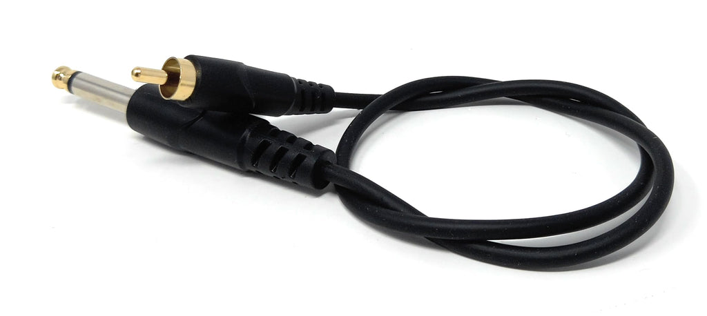 DRUT 6.35mm (1/4") Mono Jack Plug to RCA Phono Audio Cable – Signal Patch Lead for Mixers, Controllers, DJ & Audio Equipment