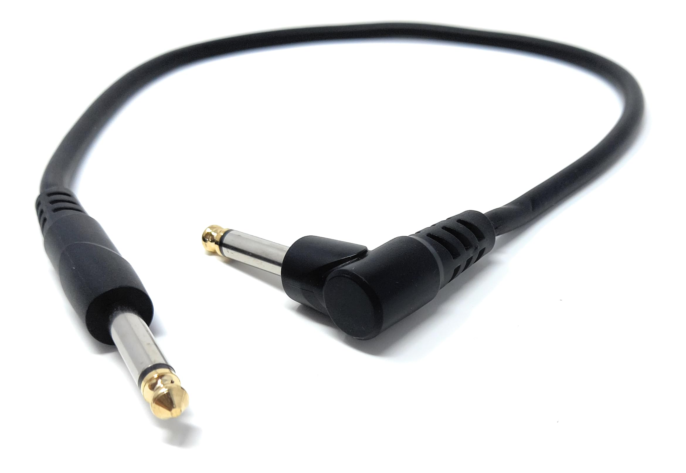 DRUT 6.35mm 1/4 Mono Male to Right Angle Male Jack Audio Cable Lead for Guitar, AMP, Synths, Amplifier, Speaker, Electric Piano, Midi Keyboard, DJ