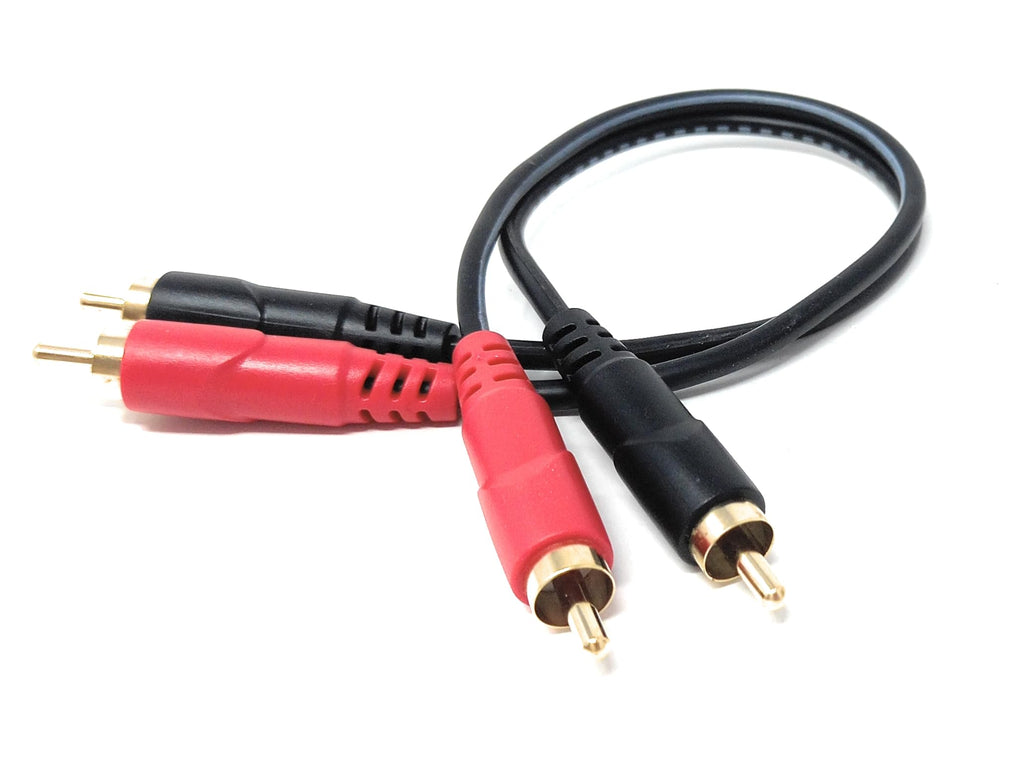DRUT 2 x RCA Audio Cable – Stereo Male to Male Lead with Gold-Plated Plugs for Amplifier, Active Speakers, Subwoofer, Turntable, HiFi & Home Audio Systems