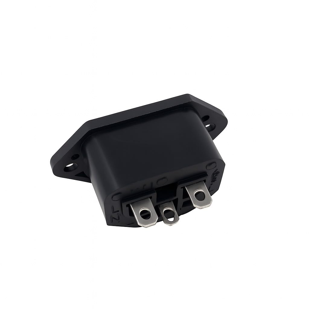 IEC C13 Panel Mount Socket – 10A 250V AC Chassis Inlet Connector – Solder Termination Adapter – Snap-In Mount for Power Supply, Equipment, DIY Electronics, Enclosures