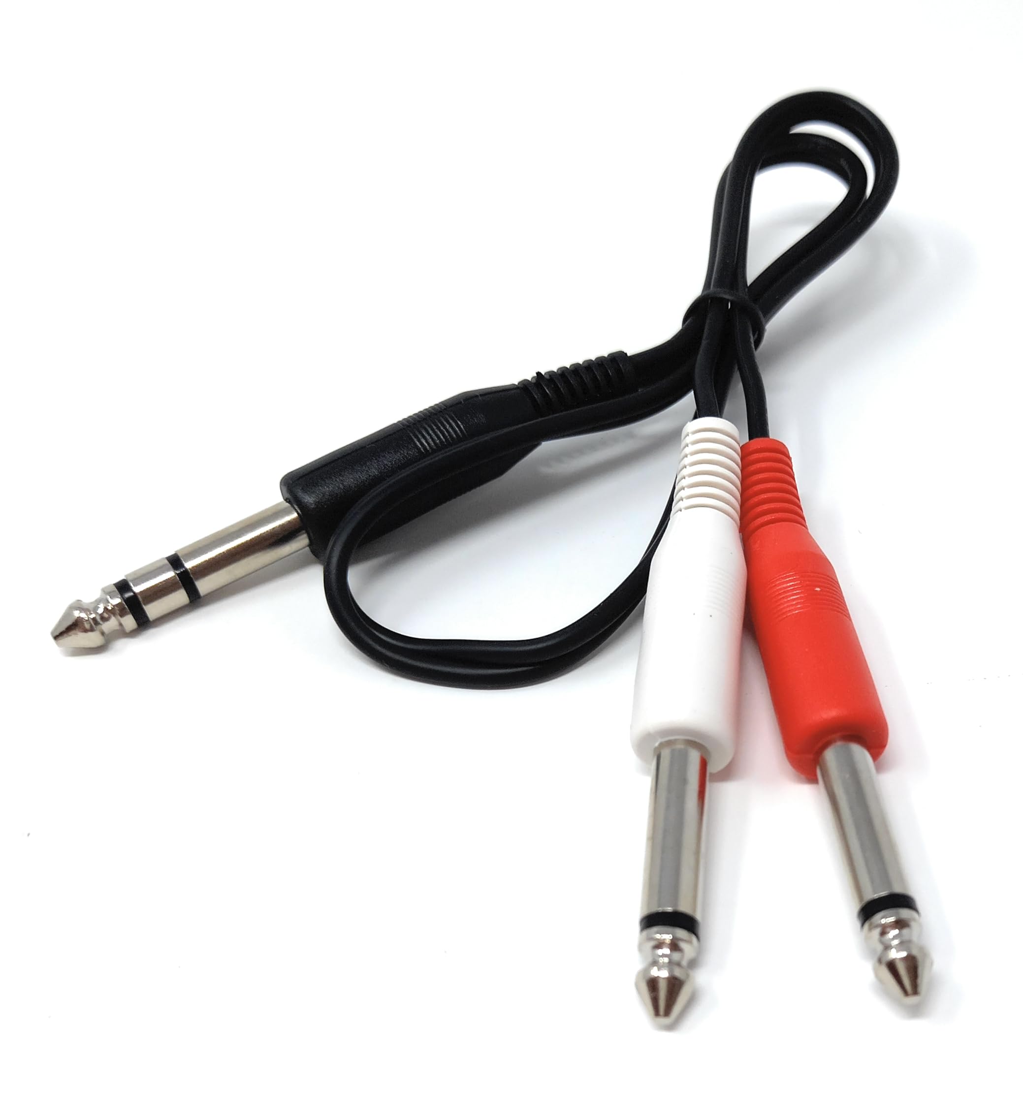6.35mm Stereo Jack To 2 x 6.35mm Mono Jack Y Splitter TRS Stereo to Twin 1/4 Inch TS Mono Lead Cable