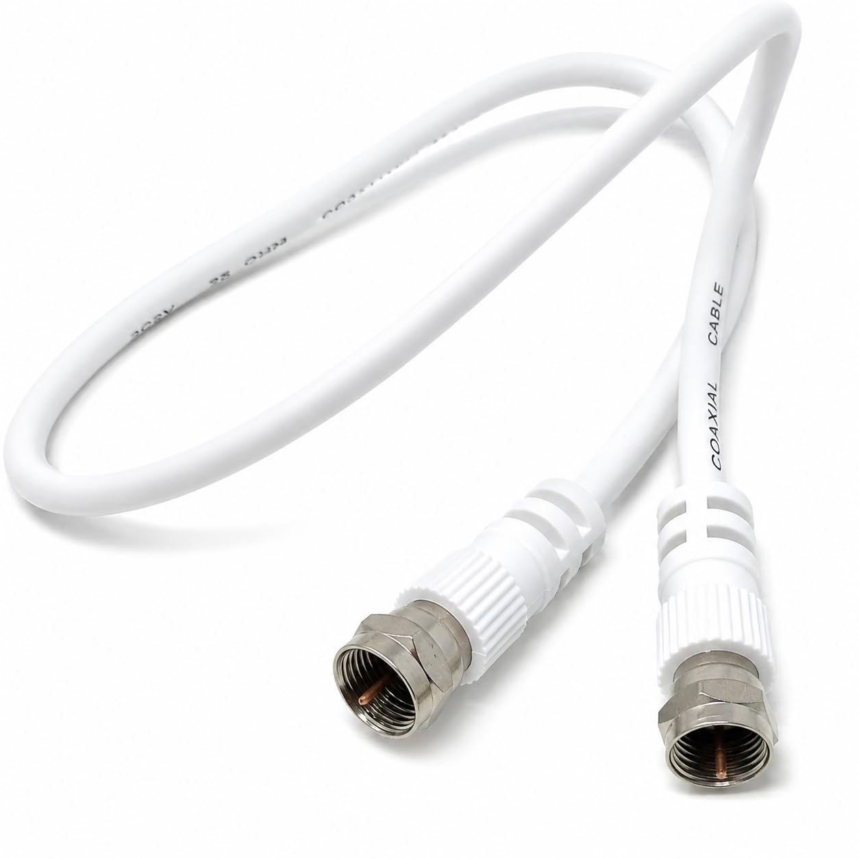 DRUT F-Type Male to Male Coax Coaxial Cable, Extension 75ohm Cord Wire Compatible with Satellite Dish, TV Antenna, Freeview TV, DVD, VCR, SKY HD, Virgin, BT