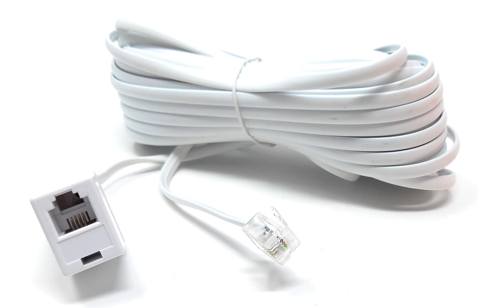 DRUT RJ11 Male to RJ11 Socket Female ADSL Lead for Broadband, Phone, Router, Modem, Telephone Extension Cable