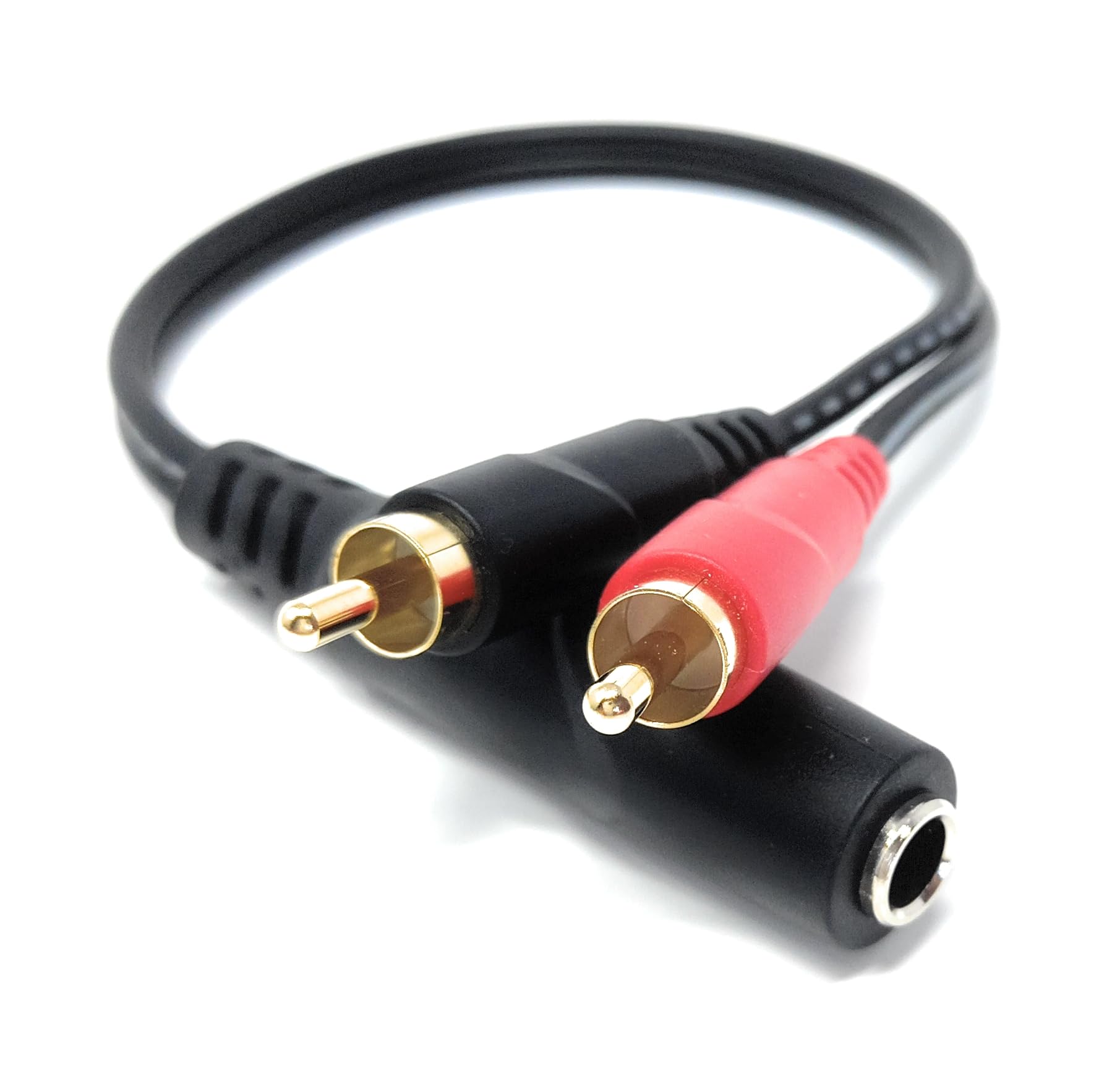 DRUT 6.35mm to 2 x RCA Splitter Cable, 6.35 TRS Female to Dual RCA Male Stereo Audio Lead for Music Instruments, Mixer (Gold Plated)