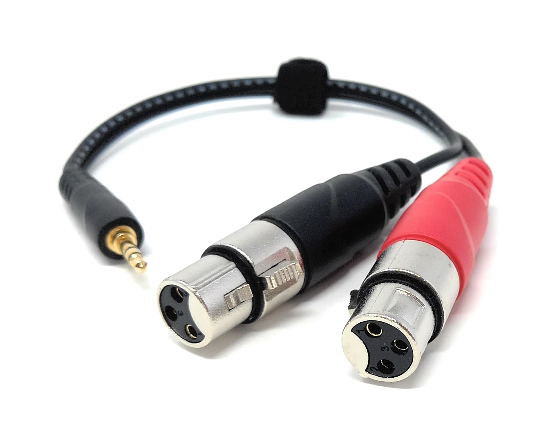 DRUT 3.5mm Stereo Jack to 2 x XLR Female Cable – Audio Splitter Lead for Microphones, Mixers, Speakers, DJ, Studio and Recording Equipment