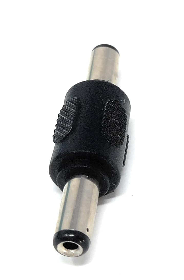 DRUT 5.5mm x 2.1mm DC Power Coupler Male to Male Plugs Gender Changer Cable Adapter, 5.5mm Outer Plug 2.1mm Inner Socket
