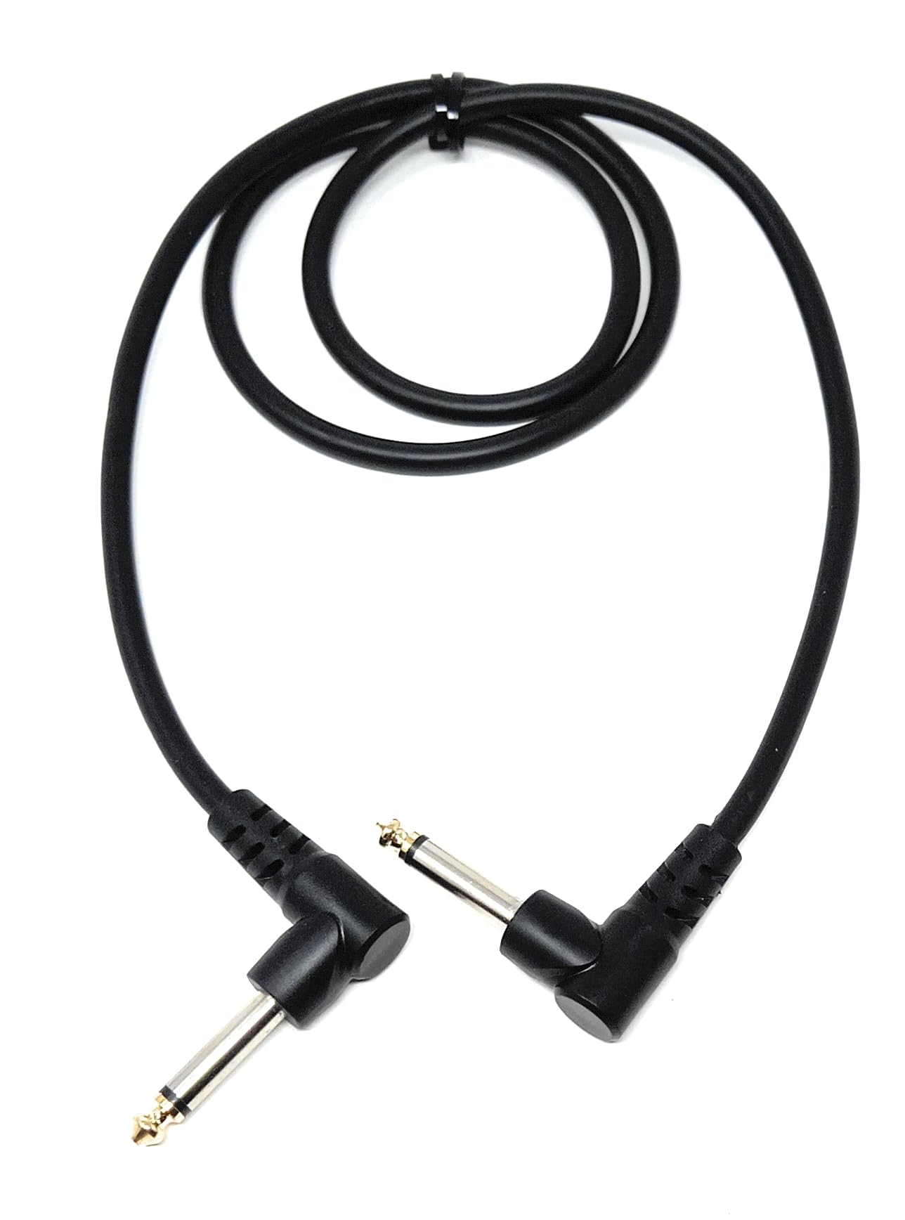 6.35mm Right Angle TS Instrument Cable - 90 Degree 1/4 Inch Mono Guitar Patch Cable for Amps, Mixers, and Pedals