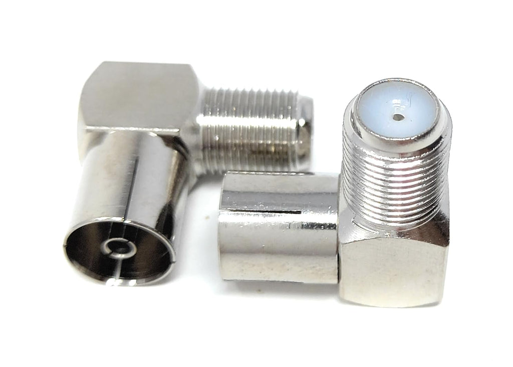 DRUT F Type Screw Female to RF TV Female Socket Right Angle Satellite TV Cable Adapter