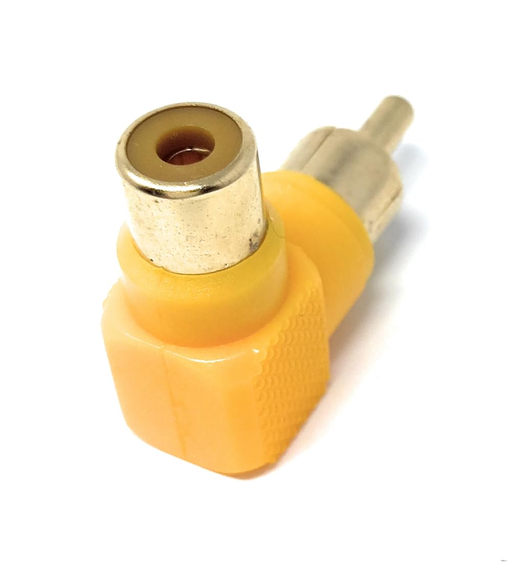 DRUT RCA Phono Right Angled Adapter Audio Plug to Socket Male to Female Gold Plated