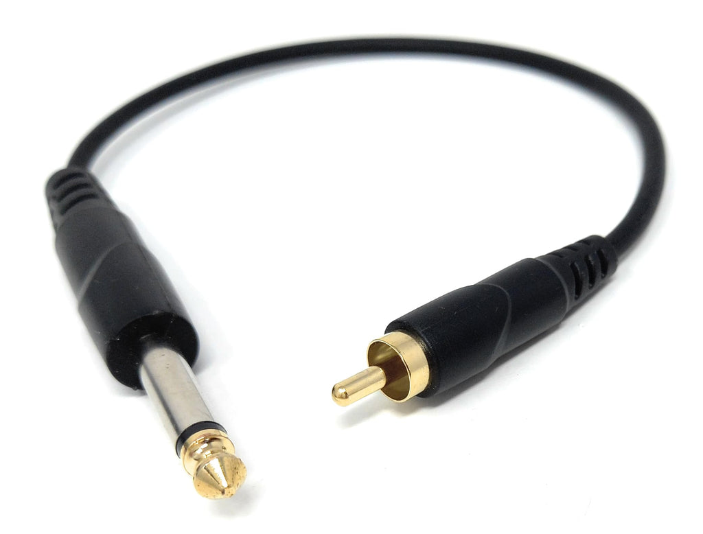 DRUT 6.35mm (1/4") Mono Jack Plug to RCA Phono Audio Cable – Signal Patch Lead for Mixers, Controllers, DJ & Audio Equipment