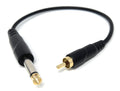DRUT 6.35mm (1/4") Mono Jack Plug to RCA Phono Audio Cable – Signal Patch Lead for Mixers, Controllers, DJ & Audio Equipment