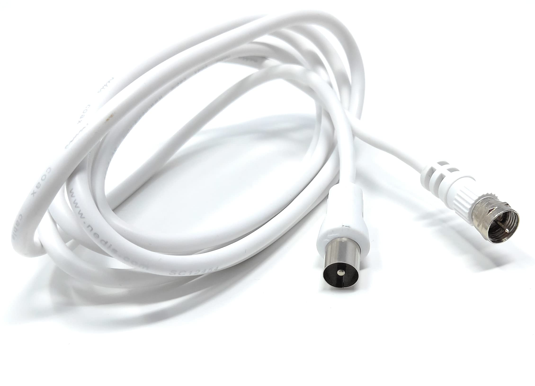 DRUT RF TV Aerial Male to F Type Connector Male Plug Coaxial Coax Cable, Lead, 75 Ohm, 3C-2V