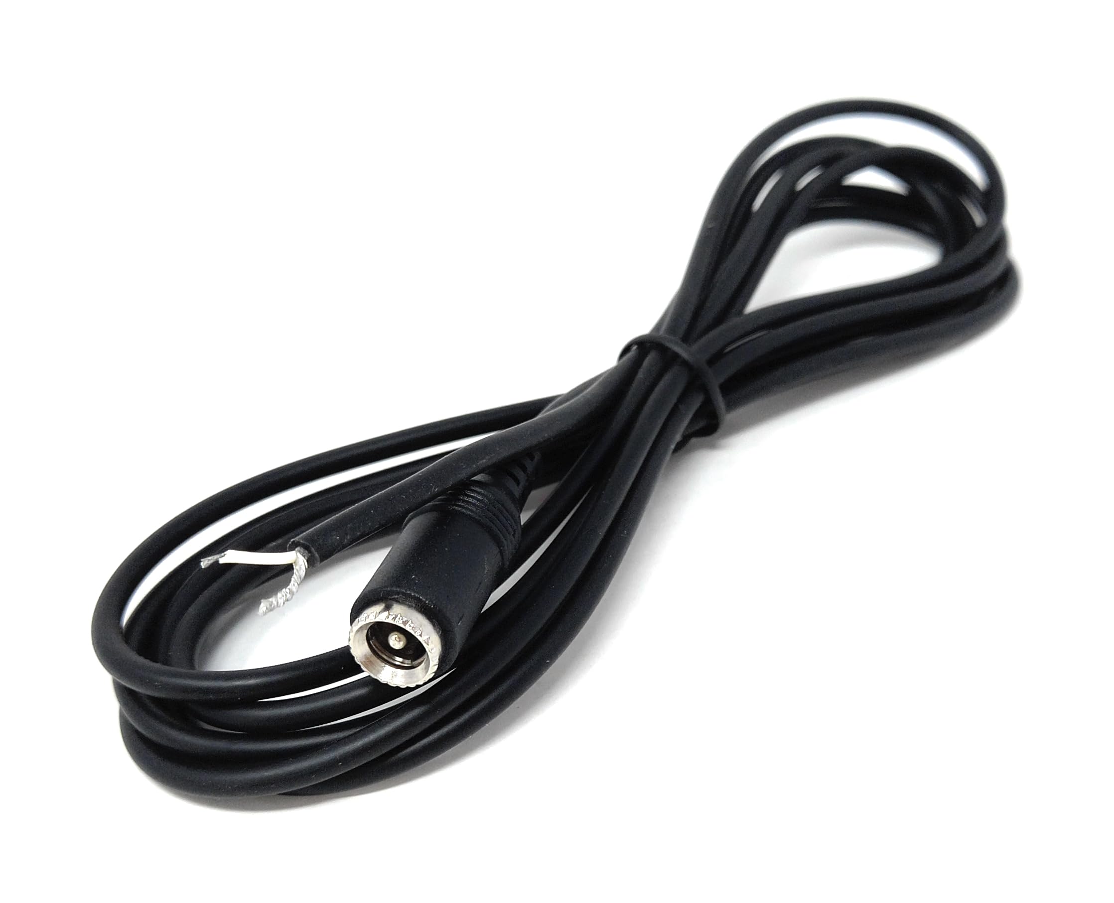 DRUT 2.1mm x 5.5mm Female DC Socket to Bare Wire Power Cable – Compatible with LED Signs, Solar-Powered Outdoor Devices, CCTV, and More