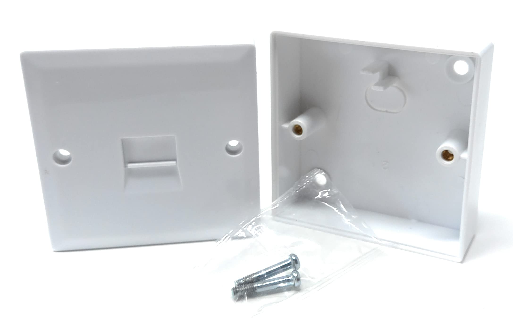 DRUT BT Master (2/4A) Telephone Socket Face Plate Plug With Box Surface, Single 70x70x30mm
