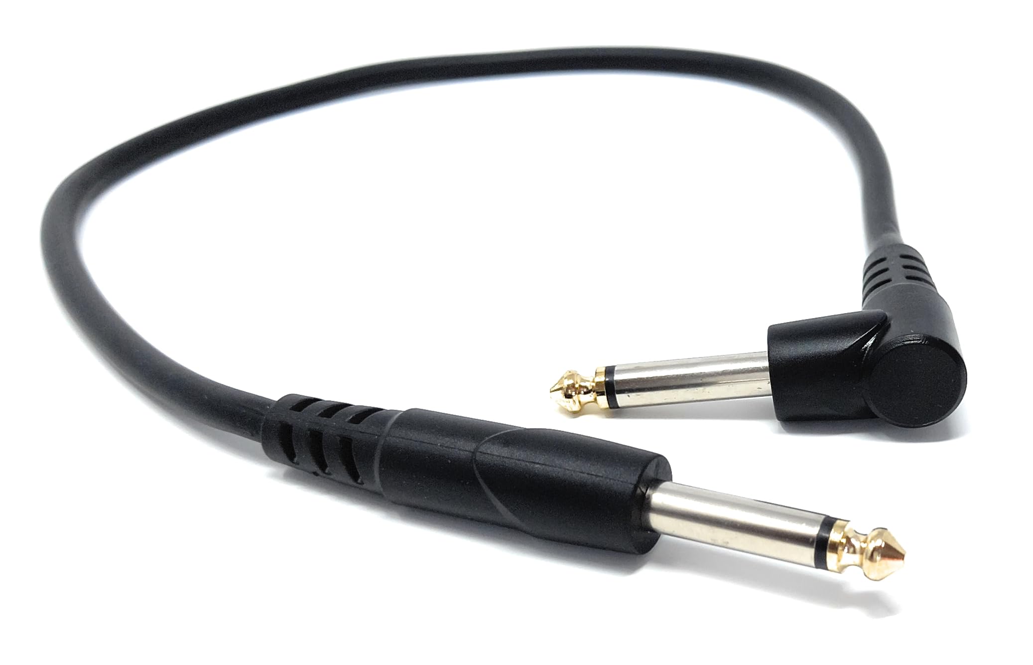 DRUT 6.35mm 1/4 Mono Male to Right Angle Male Jack Audio Cable Lead for Guitar, AMP, Synths, Amplifier, Speaker, Electric Piano, Midi Keyboard, DJ
