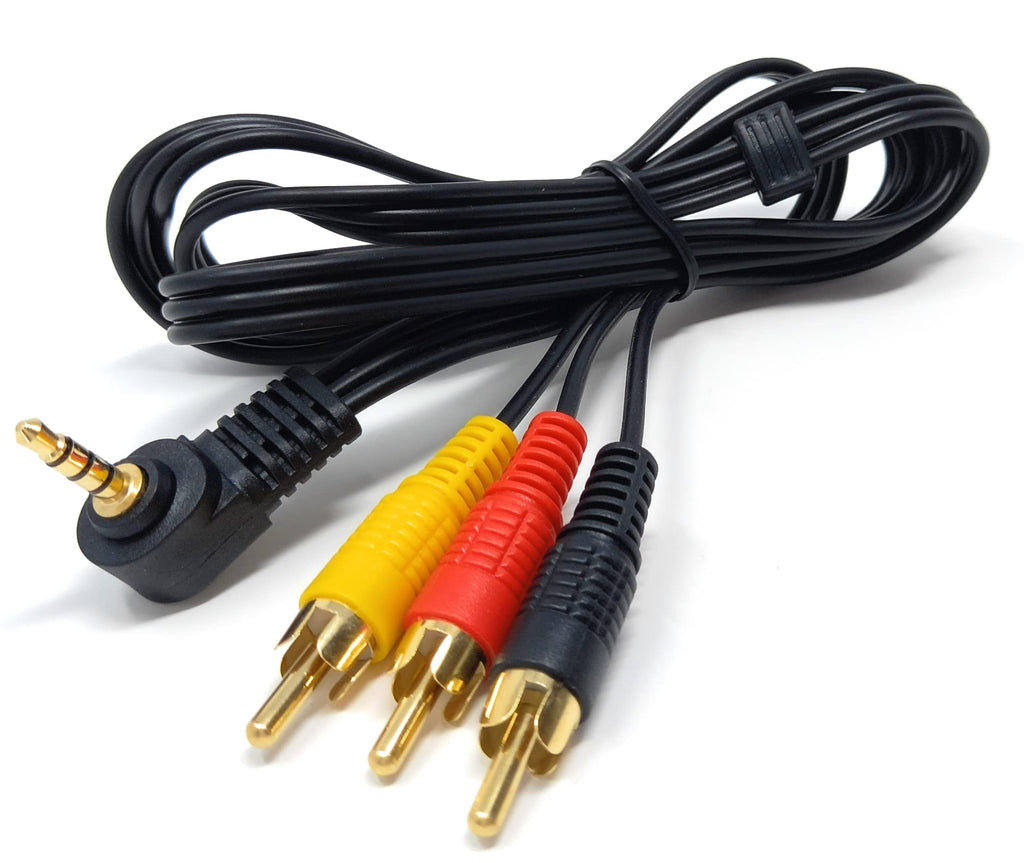 DRUT Right Angle 4 Pole 3.5mm Jack To 3 x RCA Composite & Stereo Audio Video Lead Cable