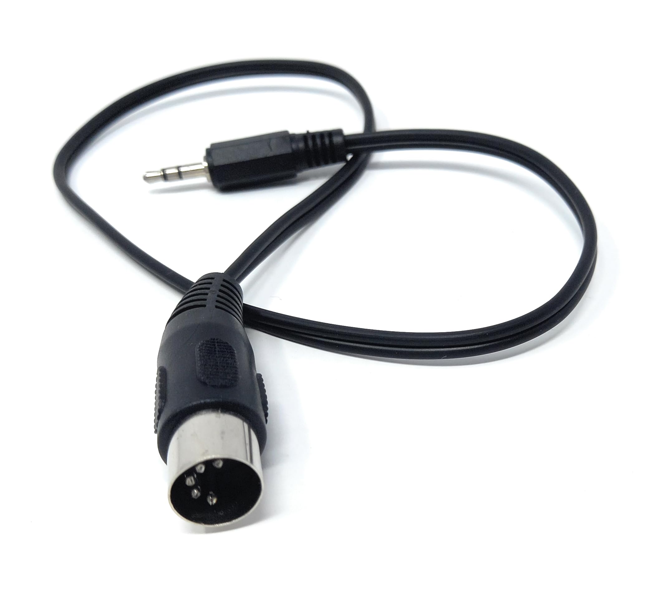 DRUT 3.5mm Stereo Jack Plug to 5 Pin Midi Din Male AUX Audio Cable, Midi Pins 2, 3, 5 are Connected