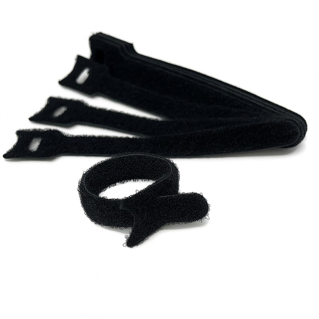 Hook & Loop Reusable Cable Ties 135mm x 12mm – 10 Pack – Adjustable Cord Organizer Straps for Wires, Cables, Home, Office & Electronics – Durable & Reusable Fastening Ties
