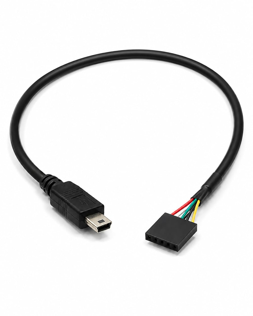 DRUT 5 Pin Motherboard Female Header to Mini USB Male Adapter Cable, 50cm, Internal USB Header Converter Lead for PC Motherboards and Embedded Devices