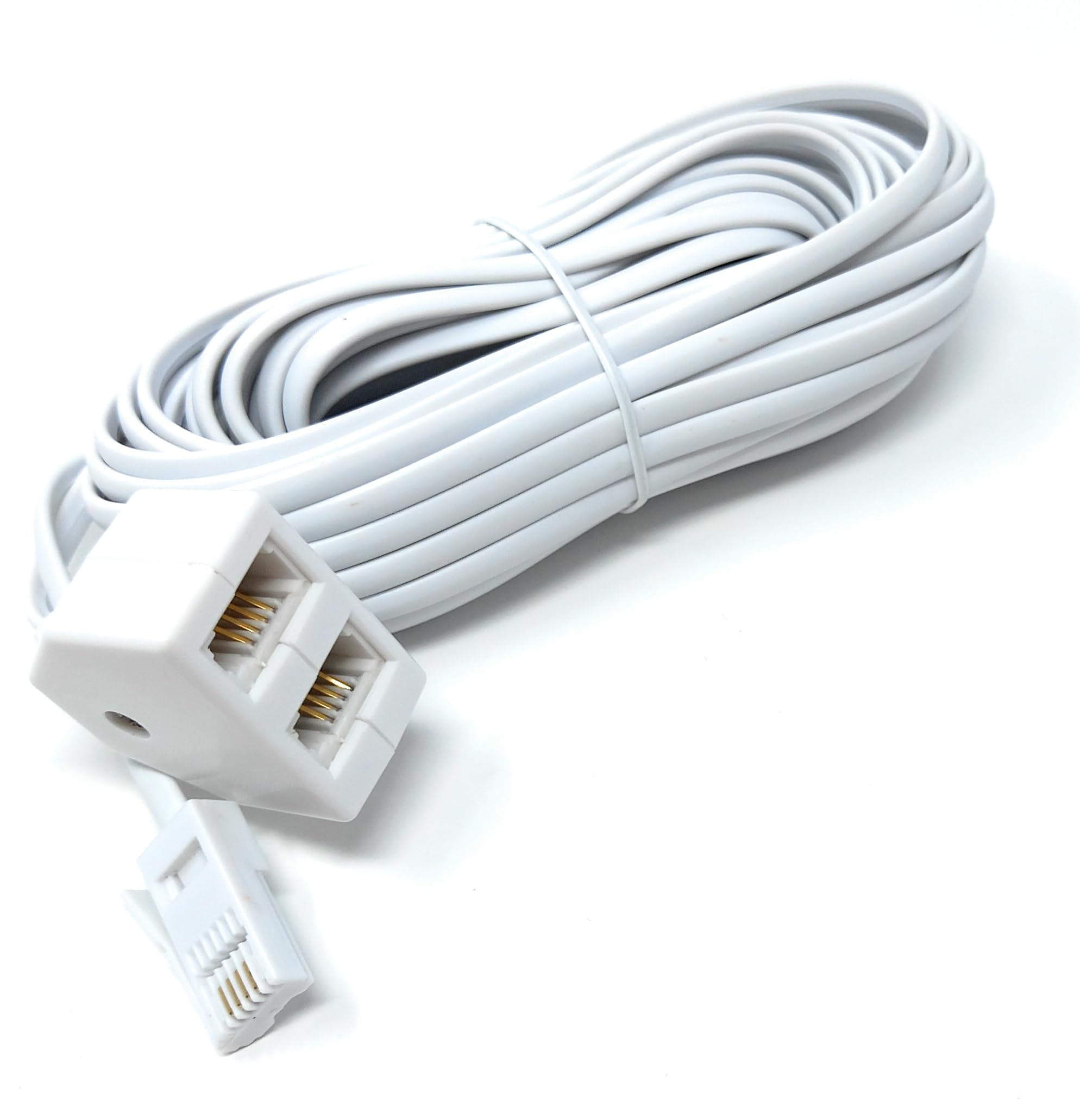 Twin BT Extension Lead, One Jack to Two Sockets, Double Telephone Splitter Cable